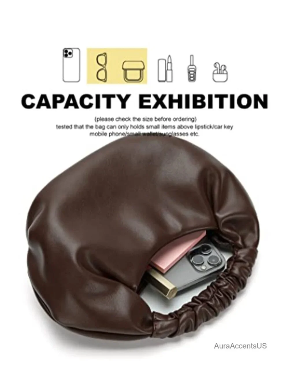 Faux Leather Ruched Hobo Bag for Women with Magnetic Closure